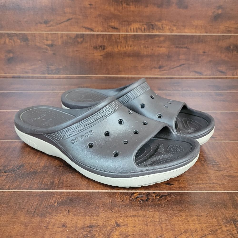 Crocs Classic Slide Sandals Brown Tan Mens Size 12